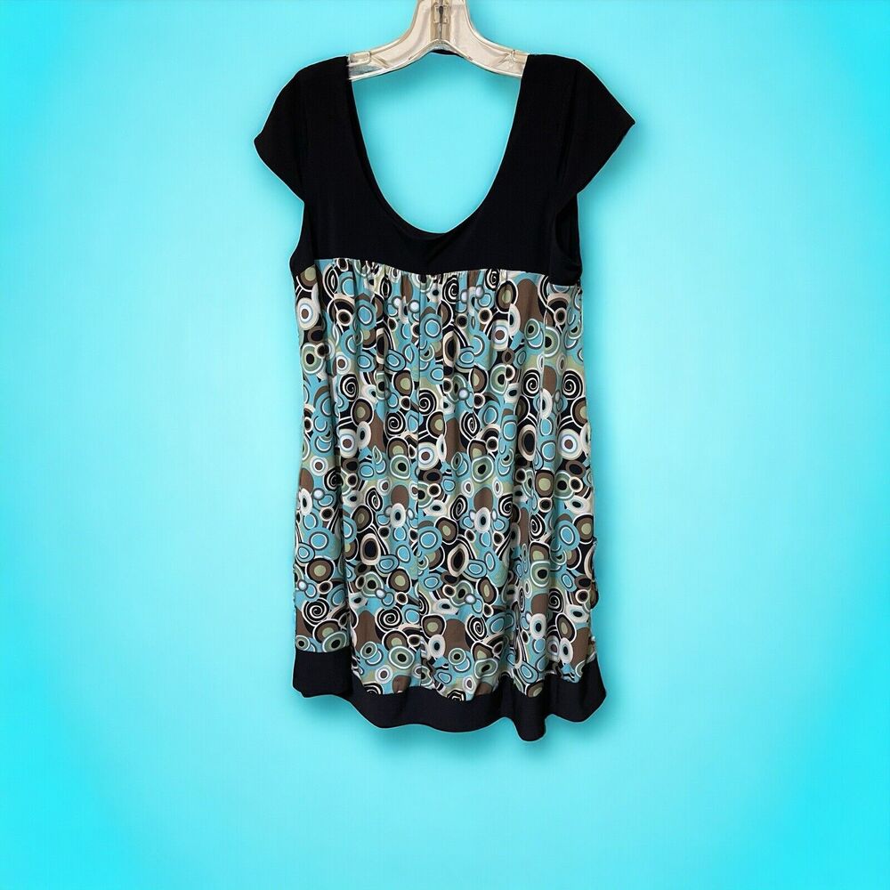 Dress Barn Jersey Mini Dress Size 12 Cap Sleeves Scoop Neck
